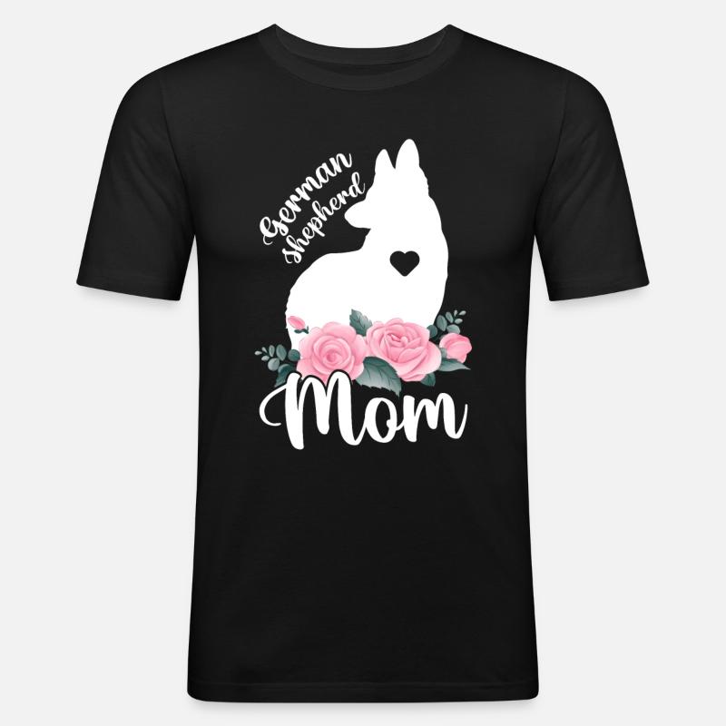 Deutscher Schäferhund Mama - Männer Slim Fit T-Shirt - Schwarz