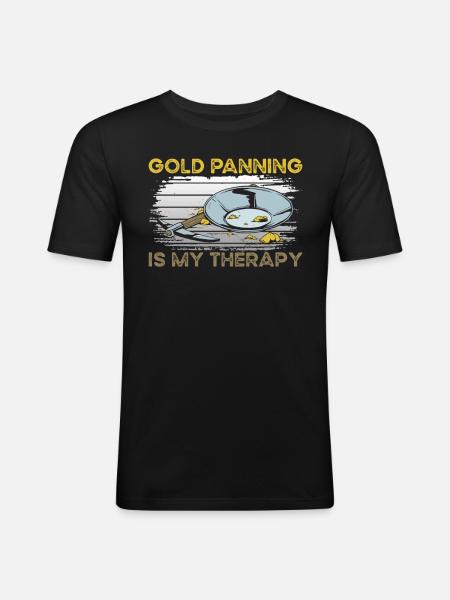 Gold Panning Therapy - Men's Slim Fit T-Shirt - black