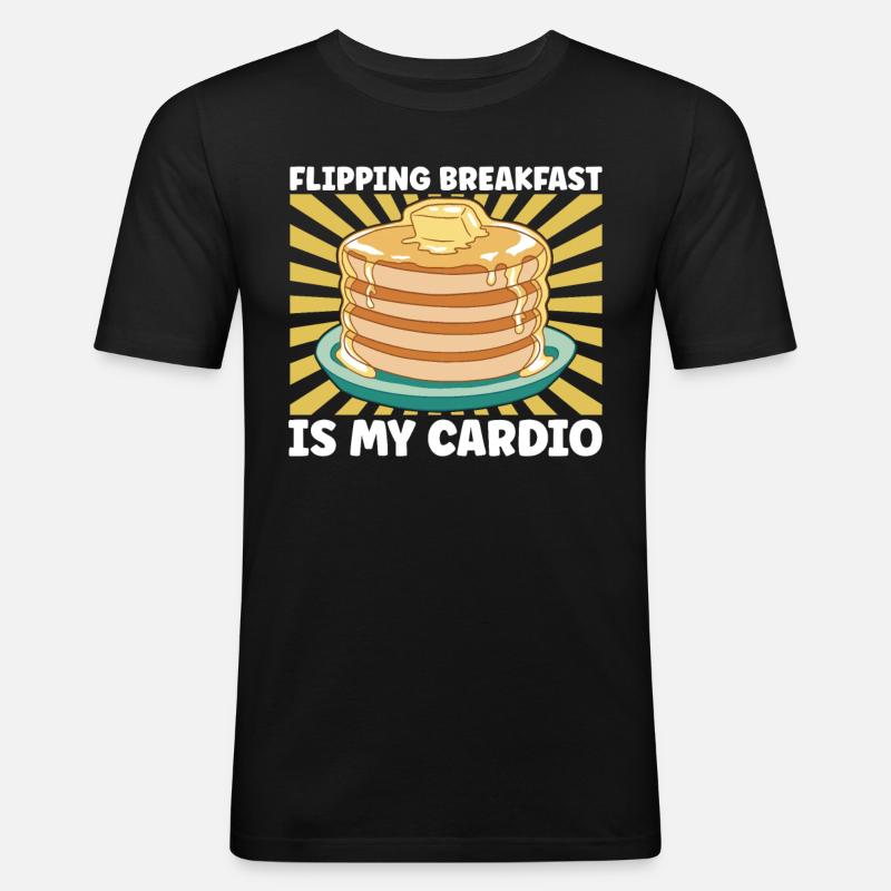 Pancake Breakfast - Männer Slim Fit T-Shirt - Schwarz