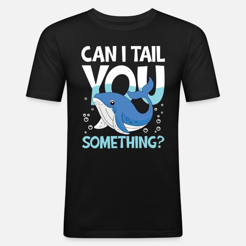 Can I Tail You Something? - Männer Slim Fit T-Shirt - Schwarz