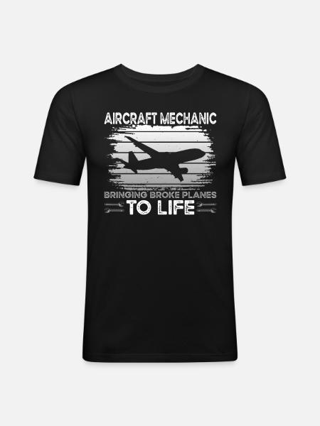 Aircraft mechanic saying - Men's Slim Fit T-Shirt - black