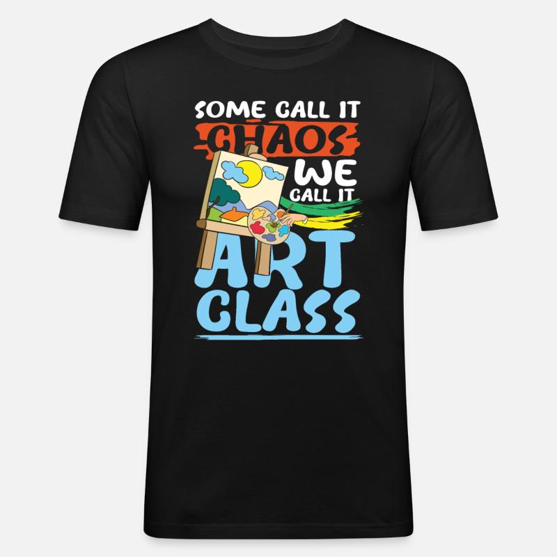 We Call It Art Class - Männer Slim Fit T-Shirt - Schwarz