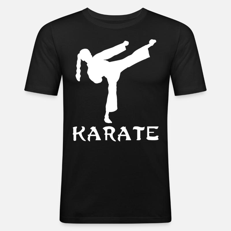 Karate - Männer Slim Fit T-Shirt - Schwarz