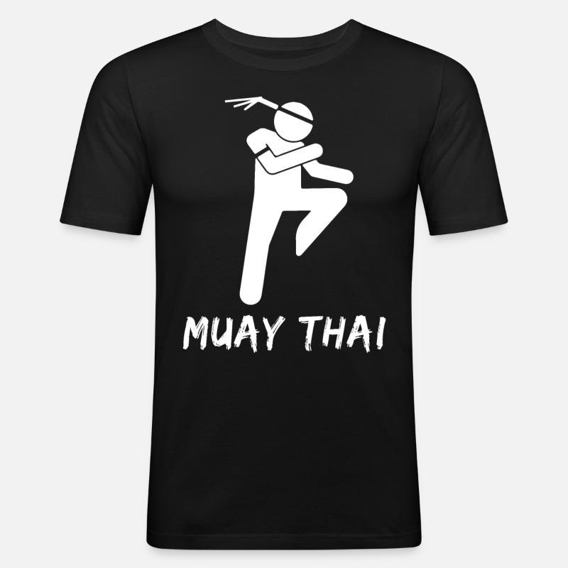 Muay Thai - Männer Slim Fit T-Shirt - Schwarz