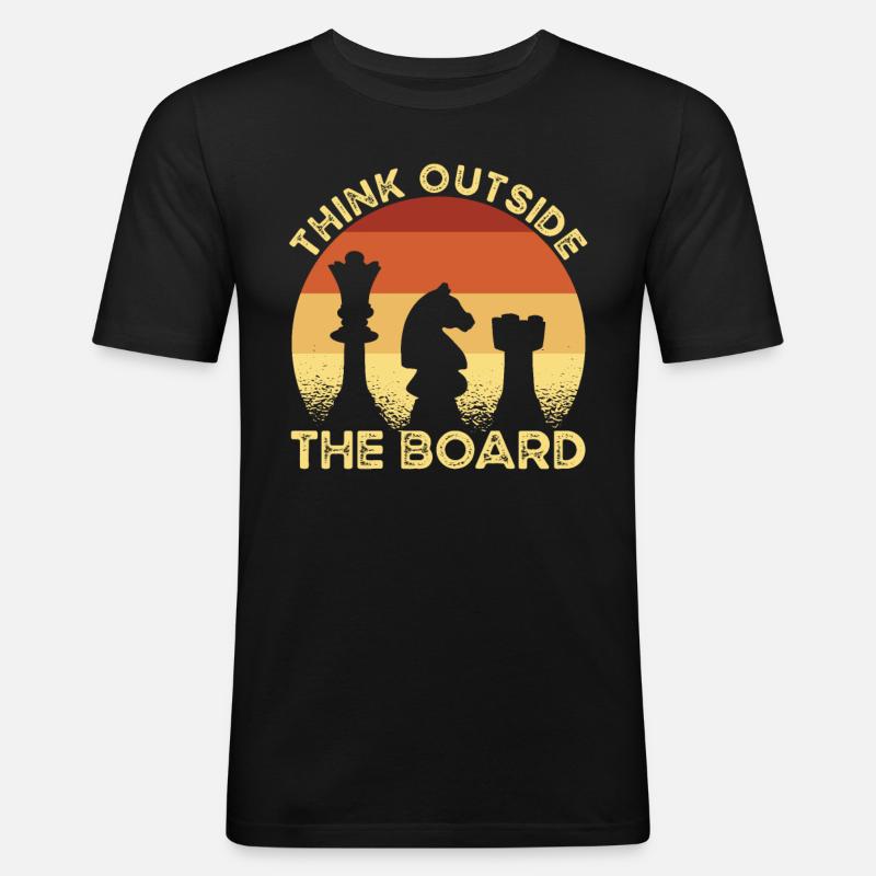 Schach Think Outside - Männer Slim Fit T-Shirt - Schwarz