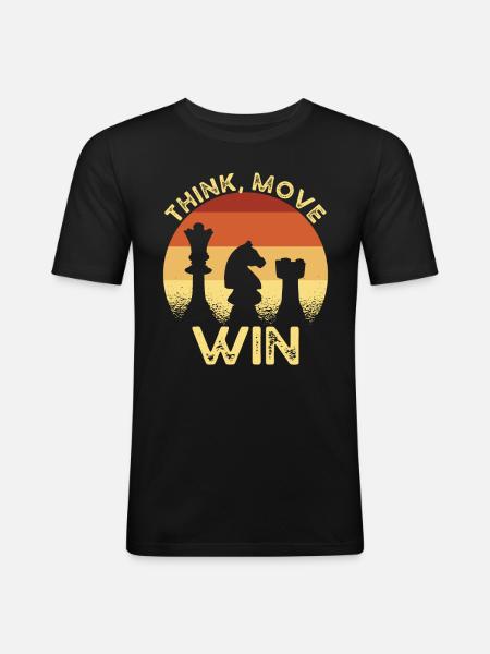 Chess Think Move Win - Men's Slim Fit T-Shirt - black