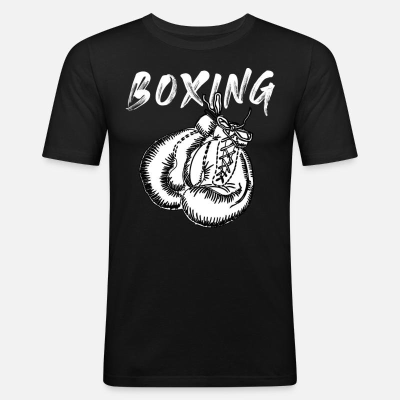 Boxen - Männer Slim Fit T-Shirt - Schwarz