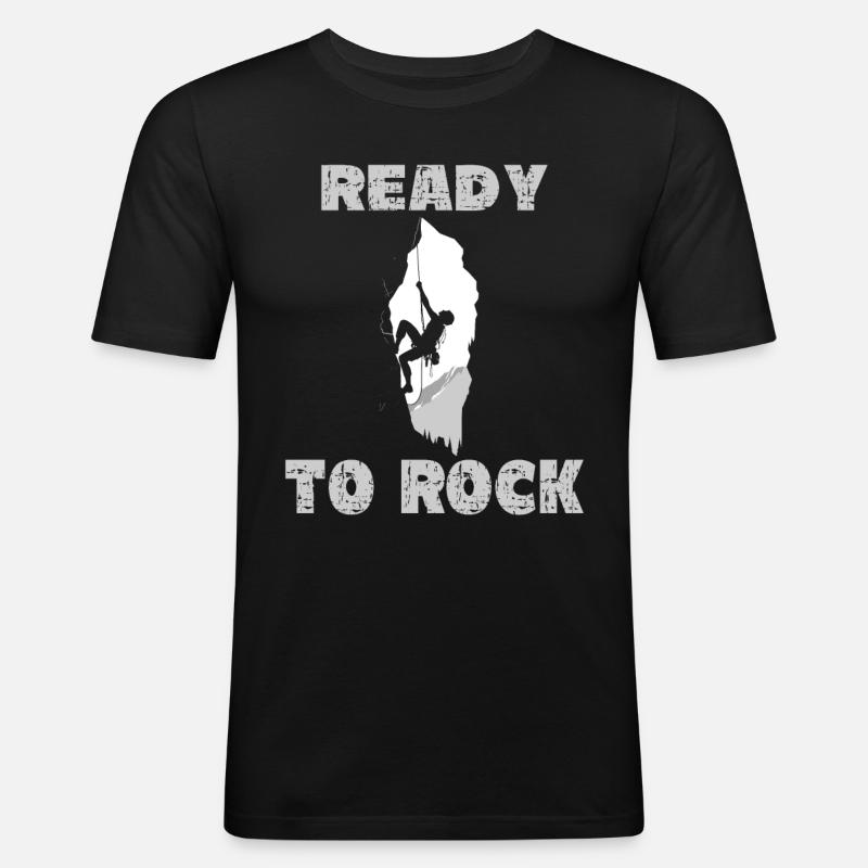 Ready to Rock - Männer Slim Fit T-Shirt - Schwarz