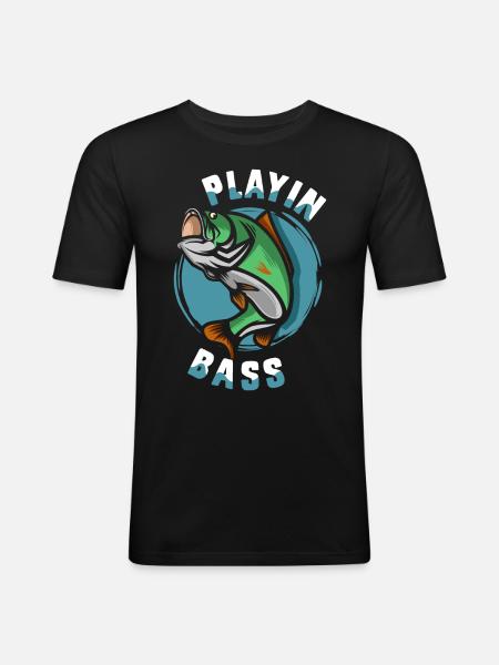Playin Bass - Men's Slim Fit T-Shirt - black