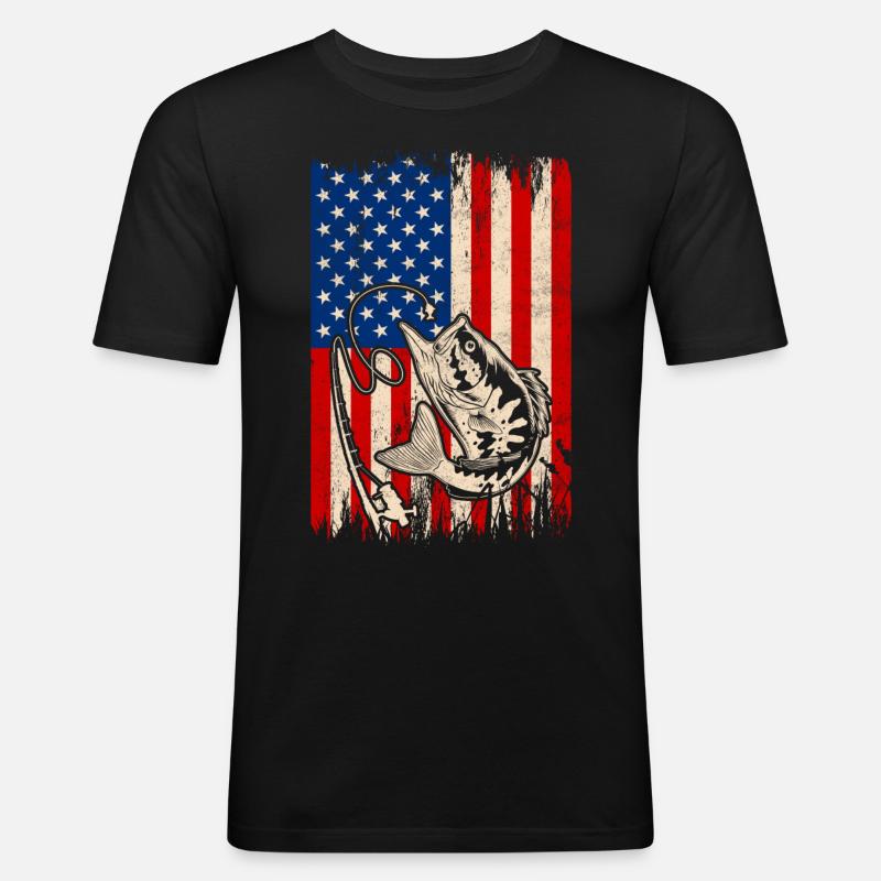 Barschfisch - Männer Slim Fit T-Shirt - Schwarz