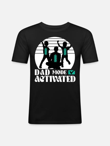 Mode papa activé - T-shirt près du corps Homme - noir