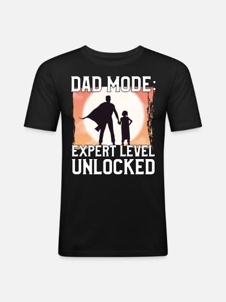 Dad Mode Expert Level unlocked - Men's Slim Fit T-Shirt - black