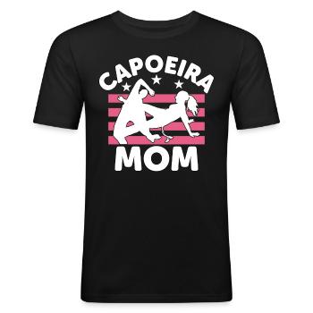 Capoeira Mama - Männer Slim Fit T-Shirt - Schwarz - Vorne - Nik (191cm)