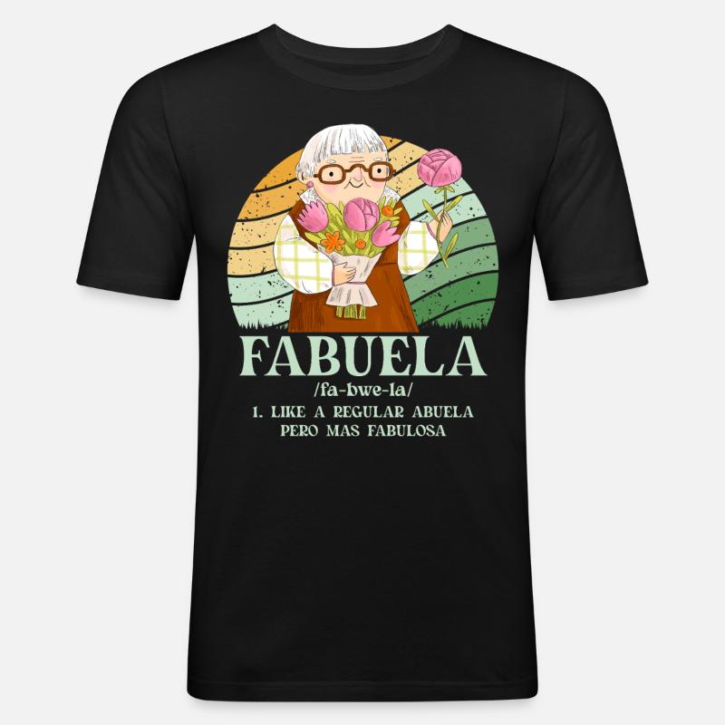 Fabuela - Männer Slim Fit T-Shirt - Schwarz
