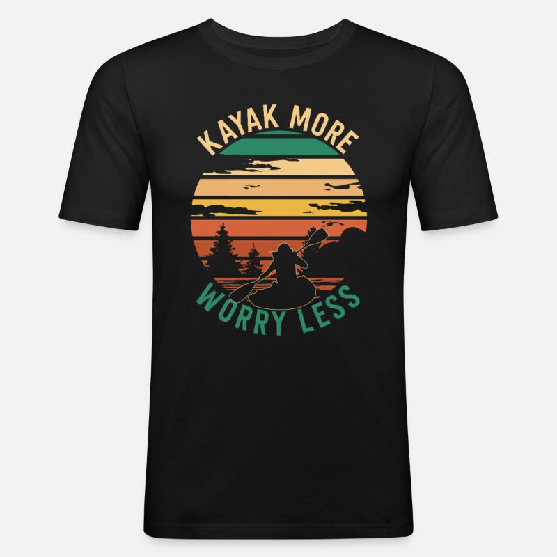 Kajak More - Männer Slim Fit T-Shirt - Schwarz