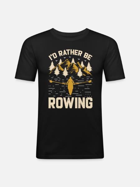 Plutôt ramer - T-shirt près du corps Homme - noir