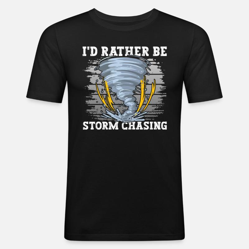 Tornado Sturm Jäger - Männer Slim Fit T-Shirt - Schwarz