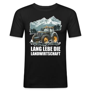 Trecker Berge - Männer Slim Fit T-Shirt - Schwarz - Vorne - Nik (191cm)