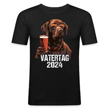 Chien de la fête des pères - T-shirt près du corps Homme - noir - Devant - Nik (191cm)