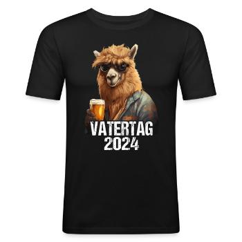 Lama de la fête des pères - T-shirt près du corps Homme - noir - Devant - Nik (191cm)