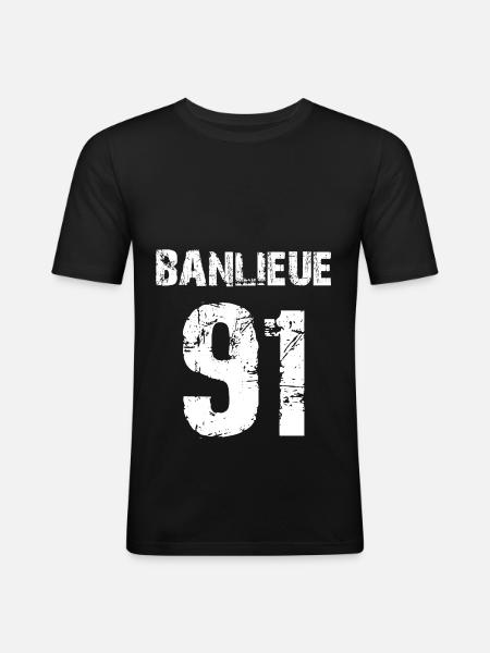 banlieue 91 - Men's Slim Fit T-Shirt - black