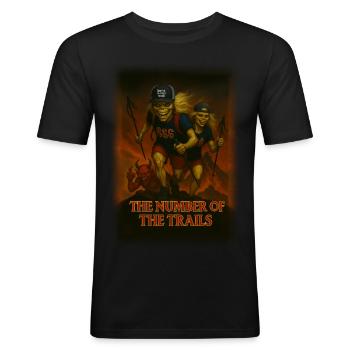 Nombre de sentiers - T-shirt près du corps Homme - noir - Devant - Nik (191cm)