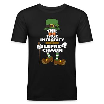The True Integrity Leprechaun St Patrick's Day - Männer Slim Fit T-Shirt - Schwarz - Vorne - Nik (191cm)