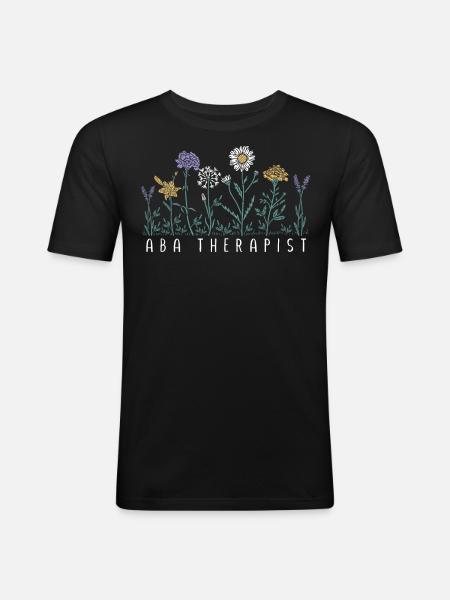 Flower therapist - Men's Slim Fit T-Shirt - black