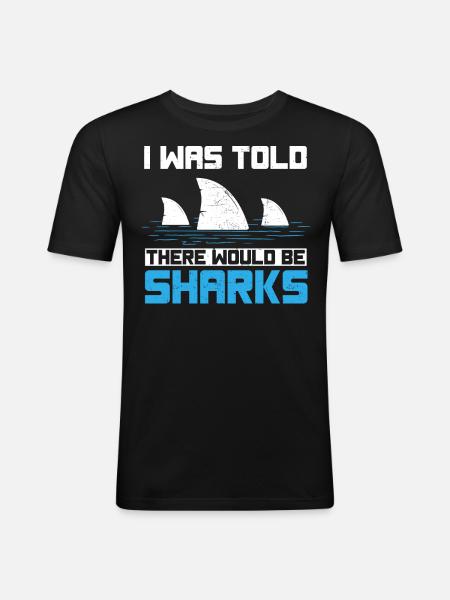 Feel stunning, shark, shark - Men's Slim Fit T-Shirt - black