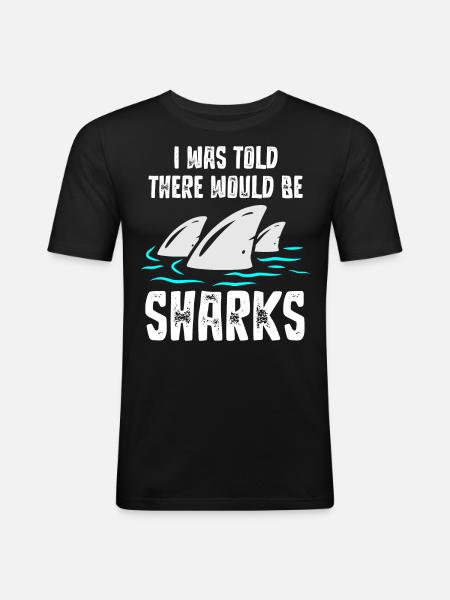Feel stunning, shark, shark - Men's Slim Fit T-Shirt - black