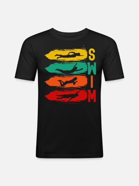 Swimming, swimming, water sports - Men's Slim Fit T-Shirt - black