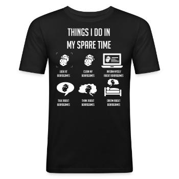 Board Games, Board Game, Board Games Games - Men's Slim Fit T-Shirt - black - Front - Nik (191cm)