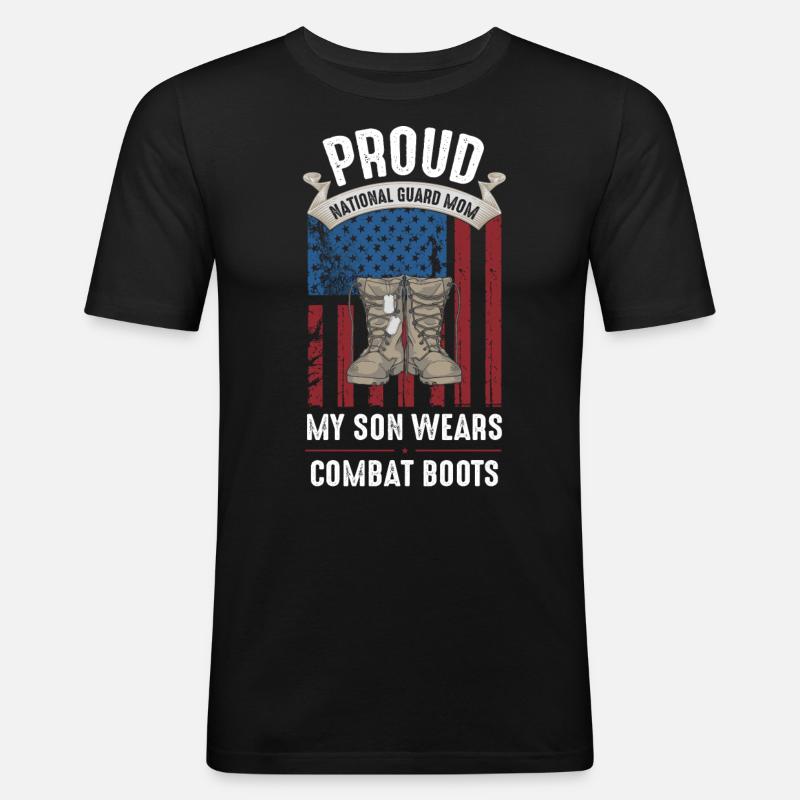 Stolze Nationalgarde Mutter - Männer Slim Fit T-Shirt - Schwarz