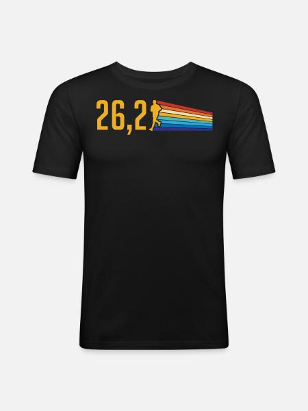 Half Marathon, Marathon, Runner - Men's Slim Fit T-Shirt - black