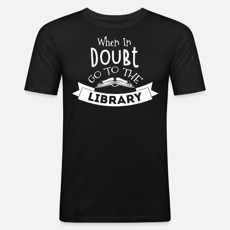 bibliotek bibliotekar, - Slim Fit T-skjorte for menn - svart