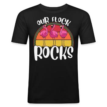 Our herd rocks, - Men's Slim Fit T-Shirt - black - Front - Nik (191cm)