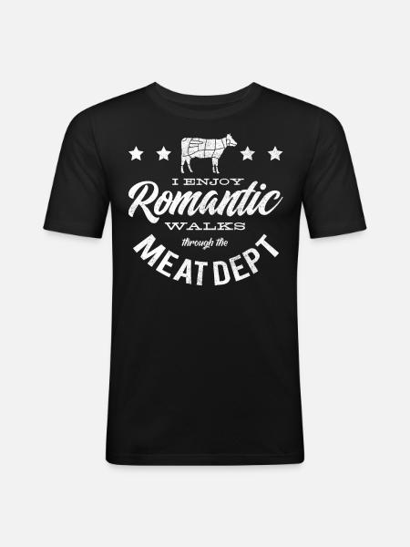 Fleischliebhaber, Fleisch, Schweinefleisch, BBQ - Männer Slim Fit T-Shirt - Schwarz