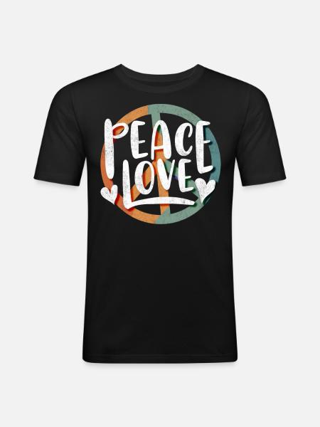 Love of peace, peace - Men's Slim Fit T-Shirt - black
