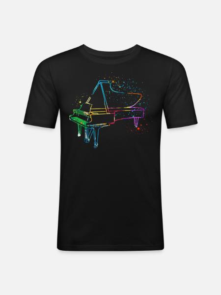 Piano, Pianist - Men's Slim Fit T-Shirt - black