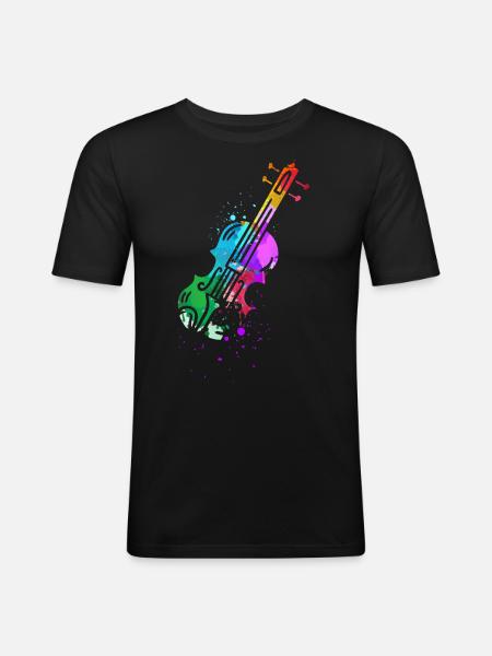 Violinist, Violin, Playing the violin - Men's Slim Fit T-Shirt - black