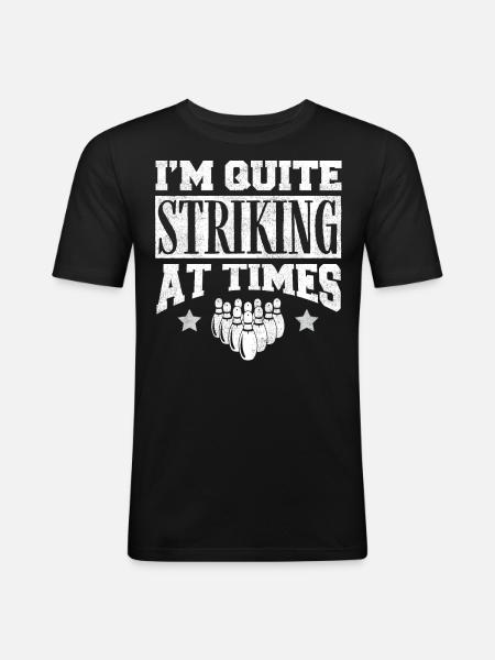 Bowling Player Gift, Bowler - Men's Slim Fit T-Shirt - black