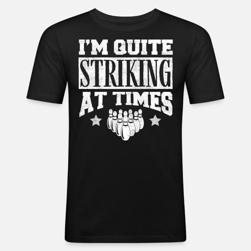 Bowling Player Gift, Bowler - Men's Slim Fit T-Shirt - black