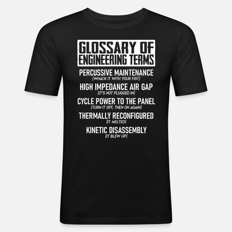Glossar Der Technischen Begriffe - Männer Slim Fit T-Shirt - Schwarz
