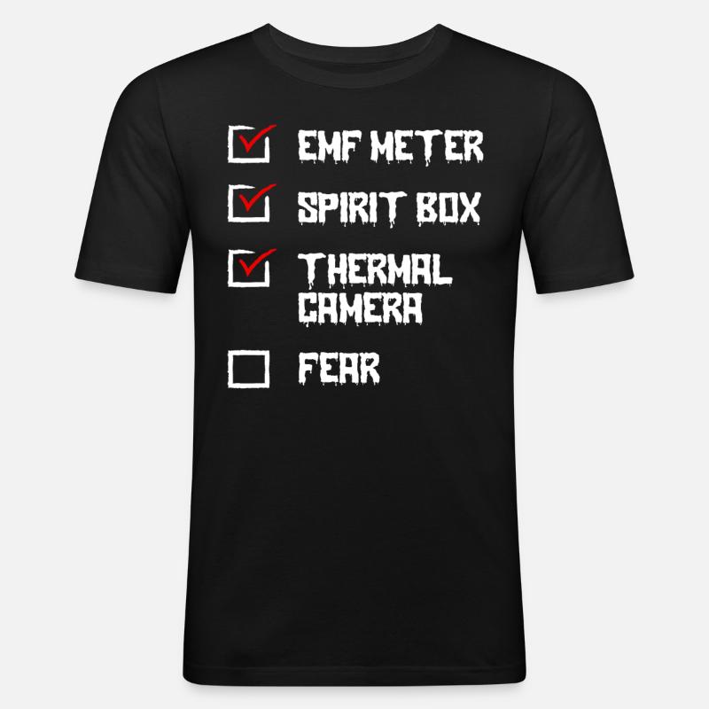 Ghost Hunter, EMF -Meter, Wärmekamera - Männer Slim Fit T-Shirt - Schwarz