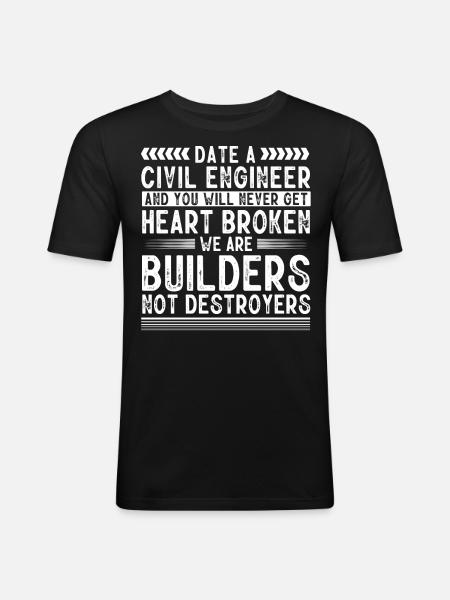 Väg- och vattenbyggnad, Väg- och vattenbyggnad - Slim Fit T-shirt herr - svart