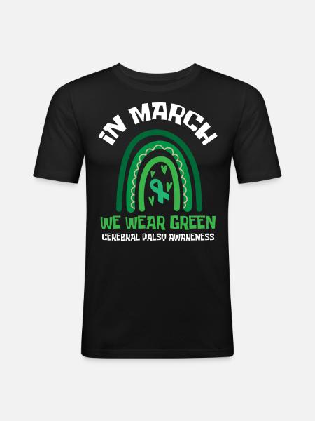 Hebral palsy, cerebral palsy consciousness - Men's Slim Fit T-Shirt - black