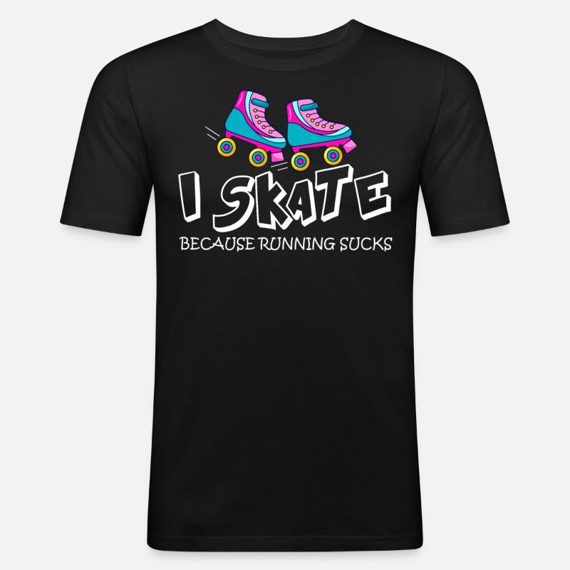 Rollschuhlaufen - Männer Slim Fit T-Shirt - Schwarz