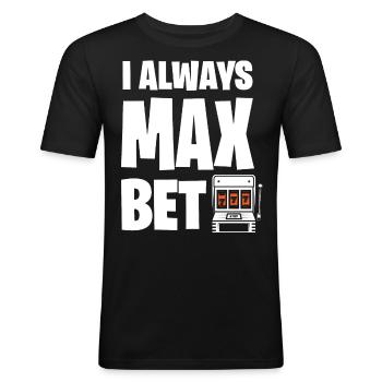 Machine à sous, Jeux d’argent, Machine à sous - T-shirt près du corps Homme - noir - Devant - Nik (191cm)
