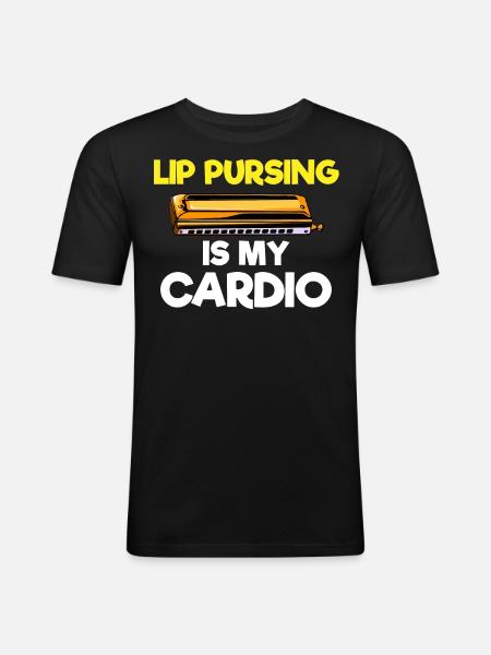 Harmonica player, Harmonica music - Men's Slim Fit T-Shirt - black