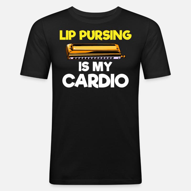 Harmonica player, Harmonica music - Men's Slim Fit T-Shirt - black